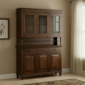 Vetrina Napoletana 6 ante + 3 cassetti legno noce