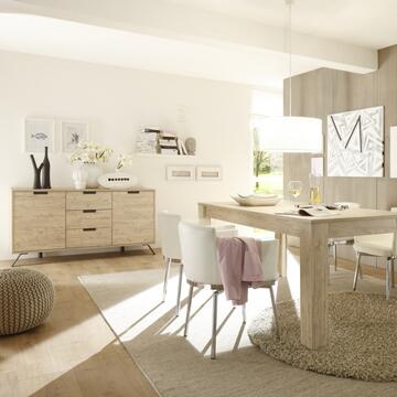 Madia moderna Palma legno sherwood, 2 ante + 3 cassetti,... - Marino Fa Mercato