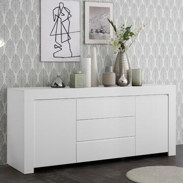 Madia Moderna 2 Ante + 3 Cassetti Firenze Bianco Opaco 184x81x42cm
