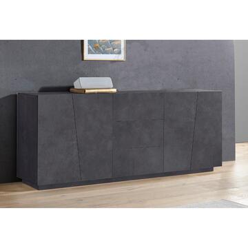 Credenza Moderna Vega 4 Ante + 3 Cassetti Grigio Ardesia...