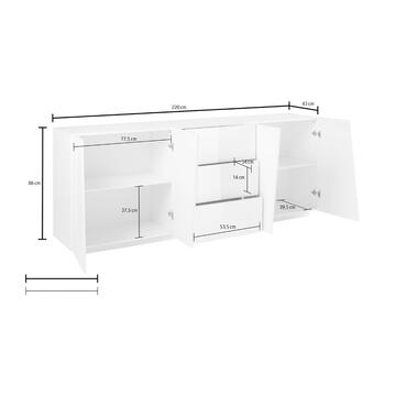 Credenza Moderna Vega 4 Ante + 3 Cassetti Grigio Ardesia... - Marino fa Mercato