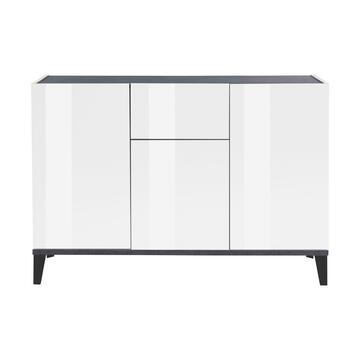 Madia Moderna Sunrise 3 Ante + 1 Cassetto Bianco Lucido/Ardesia... - Marino fa Mercato