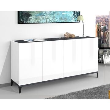 Madia Moderna Sunrise 4 Ante Bianco Lucido / Ardesia 160x82x40cm Marino fa Mercato