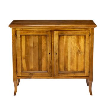Credenza Classica 2 Ante in Legno Massello - con Gambe a Sciabola - 110x48 h94 cm - Bassano Noce - Made in Italy