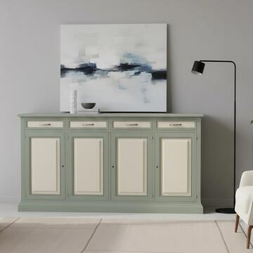 Credenza Classica 4 Ante + 4 Cassetti in Legno Massello... - Marino fa Mercato