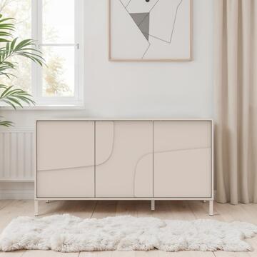 Madia Moderna 3 Ante Push and Pull Stone Cashmere 155x40... - Marino Fa Mercato