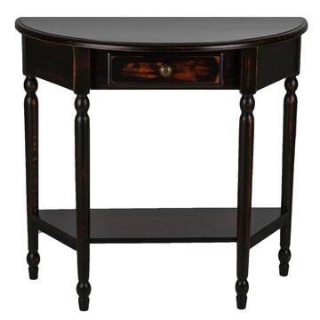 Tavolino consolle arte povera in legno noce scuro 80x40x74
