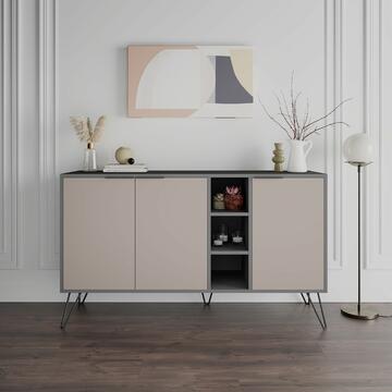 Credenza Clara 3 ante antracite/mocha