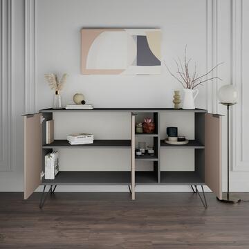 Credenza Clara 3 ante antracite/mocha