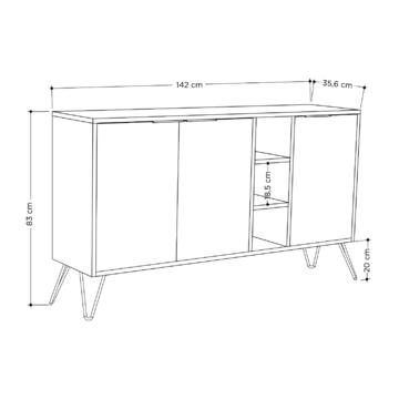 Credenza Clara 3 ante coffe/lagina - Marino fa Mercato