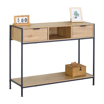 Console da Ingresso Betz 100x30 h80 cm Nera/Rovere... - Marino Fa Mercato