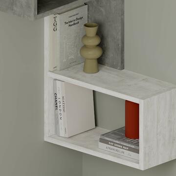 Mensola da parete grigio e bianco antico
