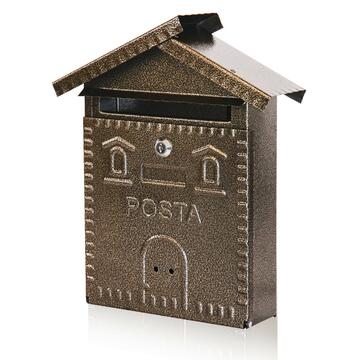 Cassetta posta a forma di casetta in metallo.