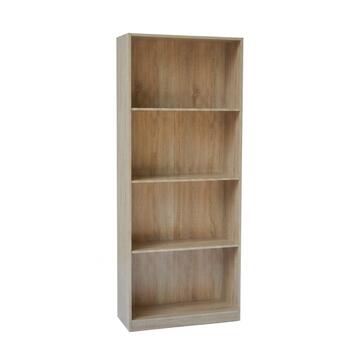 Libreria Moderna Salvaspazio Rovere con 4 Ripiani 60x24 h170 cm