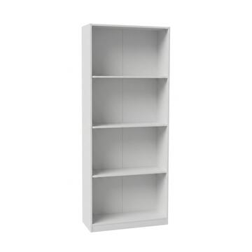 Libreria Moderna Salvaspazio Bianca con 4 Ripiani 60x24 h170 cm