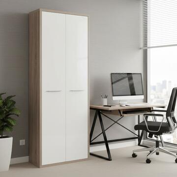 2 ante bianco lucido H210cm per libreria