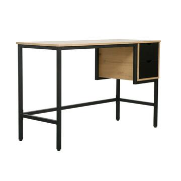 Scrivania Moderna Salvaspazio 120x48 h76 cm con Struttura in Metallo Verniciato Nero