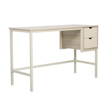 Scrivania Moderna Salvaspazio 120x48 h76 cm con Struttura in Metallo Verniciato Beige