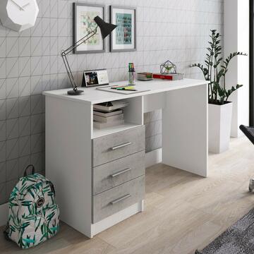Scrivania Dink 3 Cassetti + Vano Portaoggetti Larice/Beton...