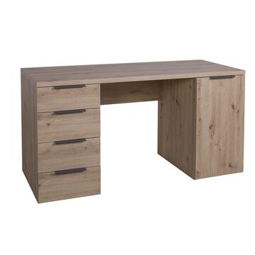 Scrivania 4 Cassetti + 1 Anta 146x76x60cm Legno Rovere... - Marino fa Mercato