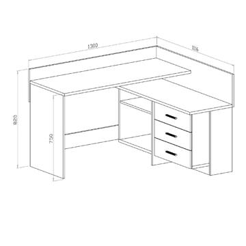 Scrivania Angolo Bergamo Bianco/Rovere 3 Cassetti +... - Marino fa Mercato