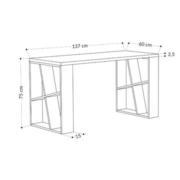 Scrivania Moderna Honey Legno Bianco/Antracite 137x75x60cm