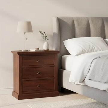 Comodino arte povera 3 cassetti in legno noce e maniglie... - Marino Fa Mercato