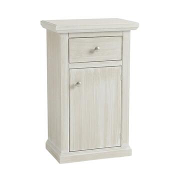 Mobiletto Porta Telefono 1 Anta + 1 Cassetto Seta Decapè - Arte Povera - 47x31 h78 cm - per Ingresso, Soggiorno, Camera da Letto - Made in Italy