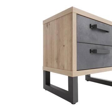 Comodino stile industriale in finitura legno rovere... - Marino fa Mercato