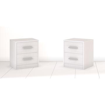 Set 2 Comodini Bianco Frassino 40x45x34 cm