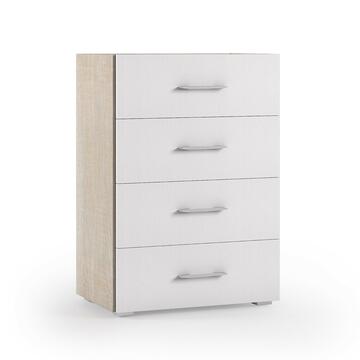 Cassettiera 4 cassetti finitura legno rovere/bianco... - Marino fa Mercato