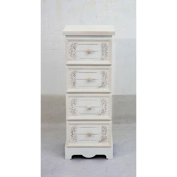 Cassettiera Vivian in legno bianco e 2 cassetti 31x26x80