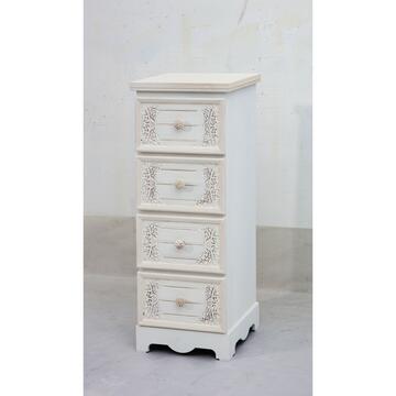 Cassettiera Vivian in legno bianco e 2 cassetti 31x26x80