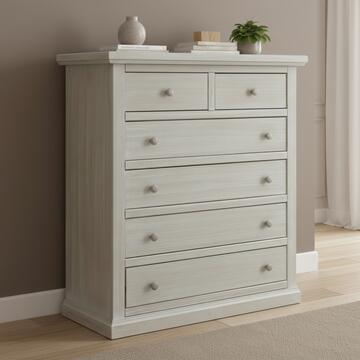 Cassettiera Cinquino 6 Cassetti Seta Decapè - Arte Povera - 88x40 h100 cm - per Camera da Letto - Made in Italy