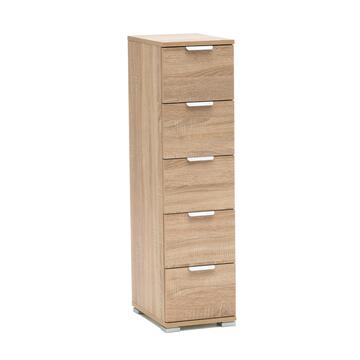 Cassettiera multiuso a colonna 5 cassetti in legno rovere sonoma H103 Marino fa Mercato