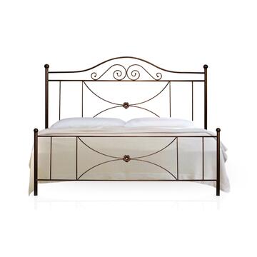 Letto Classico da 1 Piazza e Mezzo Isabel in Ferro Battuto 120x190 cm - Avorio/Oro