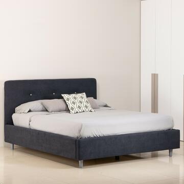 Letto matrimoniale moderno Capri grigio con contenitore e testata Marino fa Mercato