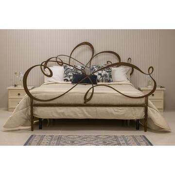 Letto matrimoniale Laser in elegante ferro battuto ruggine