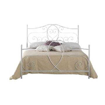 Letto Matrimoniale Classico in Metallo Mimosa Bianco Opaco 160x190 Marino fa Mercato