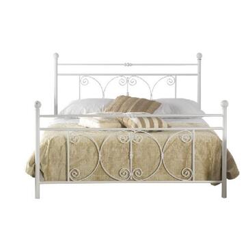 Letto Matrimoniale Classico in Ferro Mimosa 160x190 Bianco Opaco Marino fa Mercato