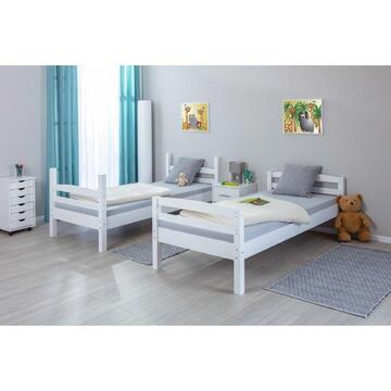 Letto a castello con scaletta Rick in legno bianco - Marino fa Mercato