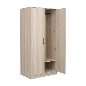 Armadio Moderno Salvaspazio 83x54 h180 cm con 2 Ante Battenti Rovere Chiaro