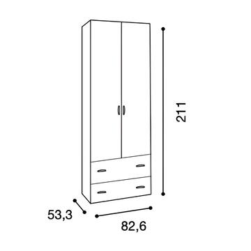 Armadio Moderno Small 2 Ante + 2 Cassetti - 82,6x53,3... - Marino fa Mercato