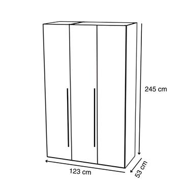 Armadio Moderno Easy 3 Ante Battenti - 123x53 h 245... - Marino fa Mercato