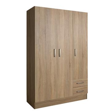 Armadio 3 ante + 2 cassetti Facile legno sonoma H185