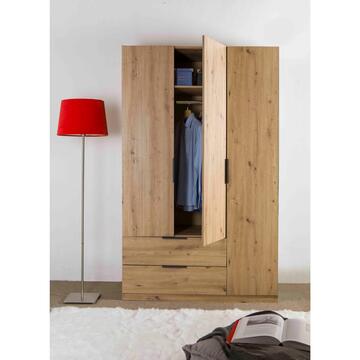 Armadio 3 Ante + 2 Cassetti Artisan Laminato Rovere 120x58 h200 cm