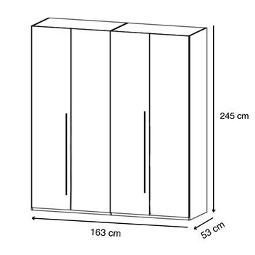 Armadio Moderno Easy 4 Ante Battenti - 163x53 h 245... - Marino fa Mercato