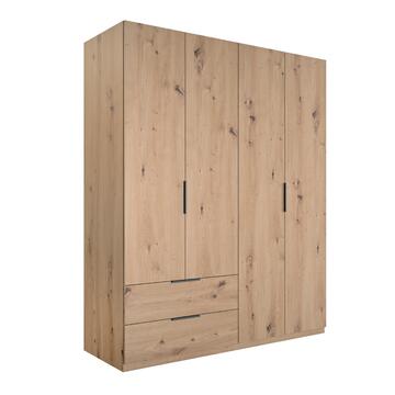 Armadio 4 Ante + 2 Cassetti Artisan Laminato Rovere 163x58 h200 cm