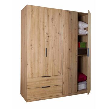 Armadio 4 Ante + 2 Cassetti Artisan Laminato Rovere 163x58 h200 cm
