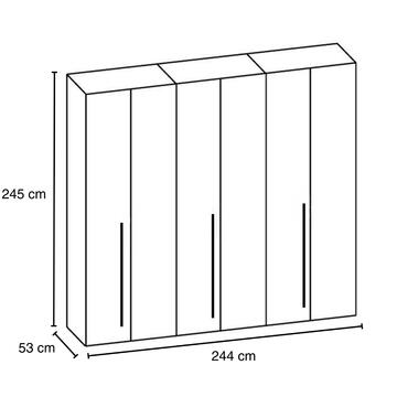 Armadio Moderno 6 Ante Battenti - 244x53 h245 cm -... - Marino fa Mercato